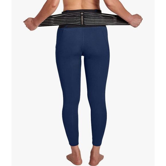 Tommie Copper Women’s XL Compression Capri Leggings Navy Lower Back Support - Picture 3 of 10